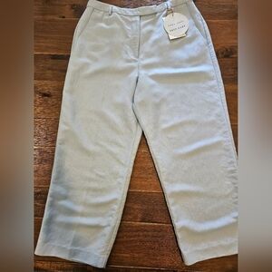 EMMA JAMES NWT WOMEN'S LINEN BLEND PASTEL BLUE WIDE LEG TROUSERS SIZE 14P